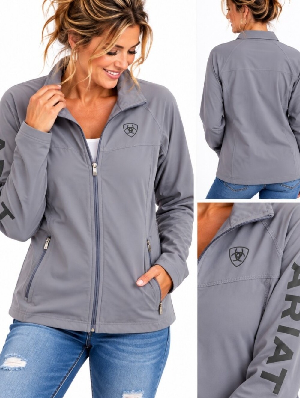 Ariat AriatTEK Women’s Full Zip Performance Jacket Gray XL
